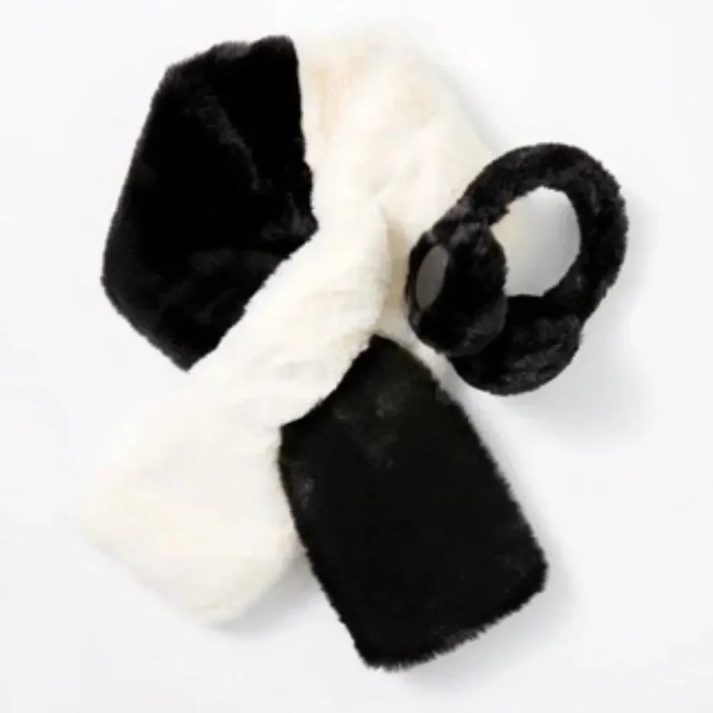 APPARIS Faux Fur Two Toned Stole Scarf and Faux Fur Earmuff Bundle New OOS